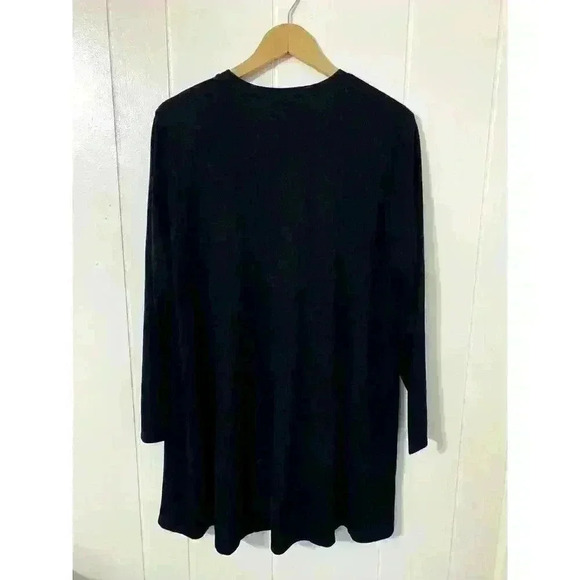 J. Jill Cardigan Size Large Black Wool Blend Button up Long sleeve Lagenlook - Picture 2 of 9